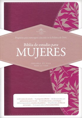 Biblia RVR60 Estudio Mujeres Vino Piel