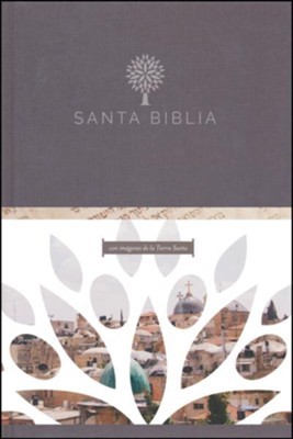 Santa Biblia RVR 1960 - Letra grande, tapa dura negra con imágenes de Tierra Santa