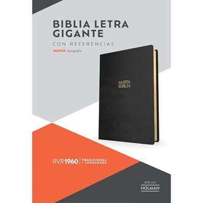 Biblia RVR60/ Letra Gigante/ Negro Piel Fabricada Ed.2023