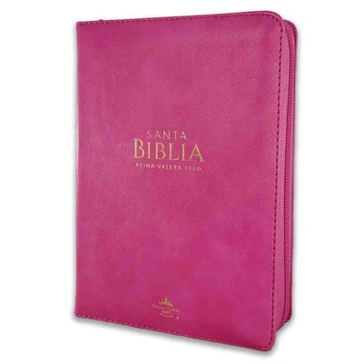 Biblia/ RVR6025cz/ PJR Fucsia Cierre Canto Dorado Imitación