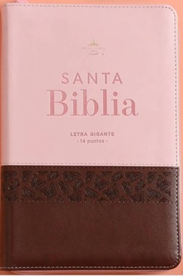 Biblia RVR60 068 CZTI LGI Café/Rosa Con Mariposas