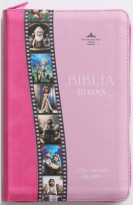 Biblia RVR6065cz/ Héroes Rosa/ I.Piel Cierre