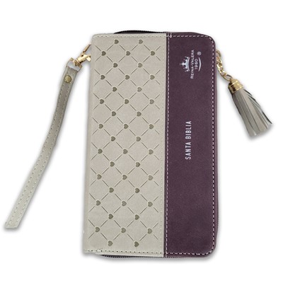 Biblia RVR6015CZTI/ Chequera Beige-Café/ Cierre