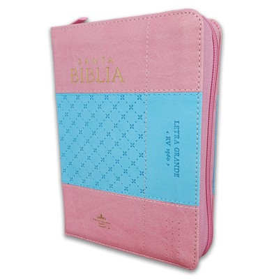 Biblia RV6035czti PJR i/ Cierre Índice / Rosa Azul