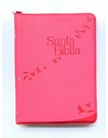 Biblia RVR085cZLGi Rosa Canto Plateado (Imitación Piel) [Biblia]