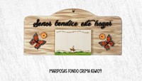 Portanotas Mariposa Fondo Crema (MDF) [Regalos]