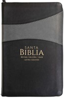 RVR1960 Bitono Negro/Gris Cierre LG (Simipiel con Cierre) [Biblia]