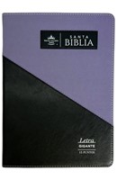 RVR1960 Triangular Negro/Lila LG 15 pts. (Simipiel con Cierre) [Biblia]