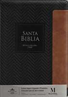 Biblia RVR60 Letra Super Gigante Geométrico Negro/Café (Imitación Piel) [Biblia]