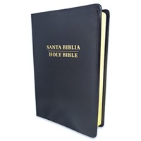 RVR 1960/KJV BIBLIA BILINGUE, NEGRO IMIT (Simi Piel) [Biblia Bilingue]