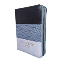 Biblia RVR60/045czti/LG/PJR/Tricolor Negro/Gris/Gris (Imitación Piel con Cierre) [Biblia Compacta]