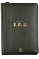 Biblia/ RVR6025cz /PJR Negro Cierre Canto Dorado (Imitación Piel con Cierre) [Biblia Compacta]