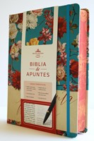 Biblia RVR60 Apuntes/Azul Celeste Flores TD Canto Pintado (Tapa Dura) [Biblia]