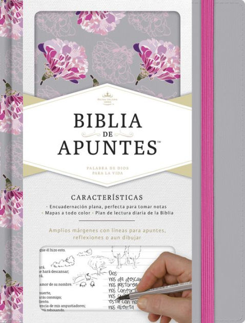 Biblia de Apuntes RVR 1960 Gris Flores