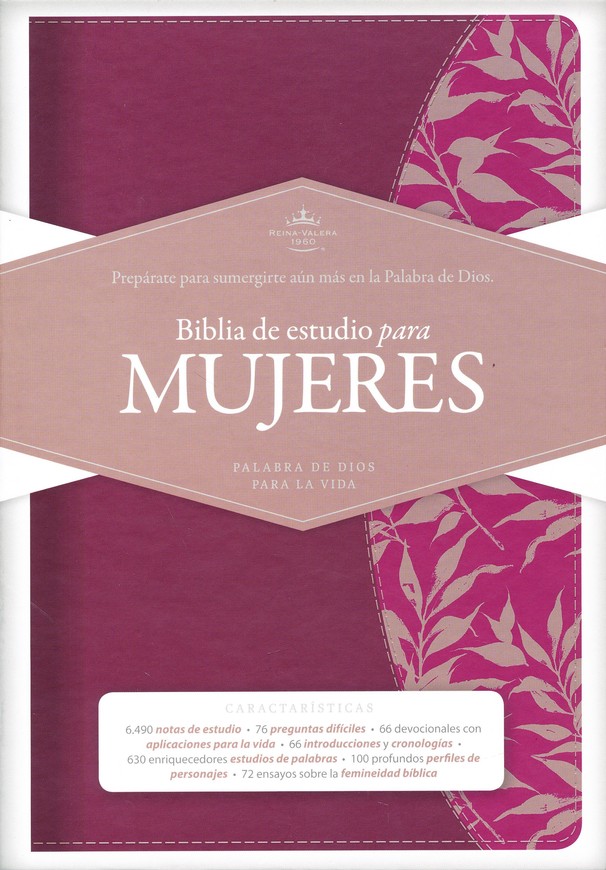 Biblia RVR60 Estudio Mujeres Vino Piel