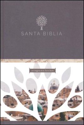 Santa Biblia RVR 1960 - Letra grande, tapa dura negra con imágenes de Tierra Santa