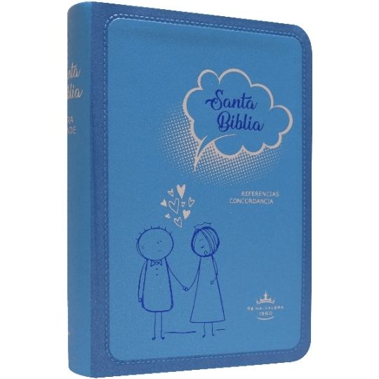 Biblia RVR045cLG Amour Azul