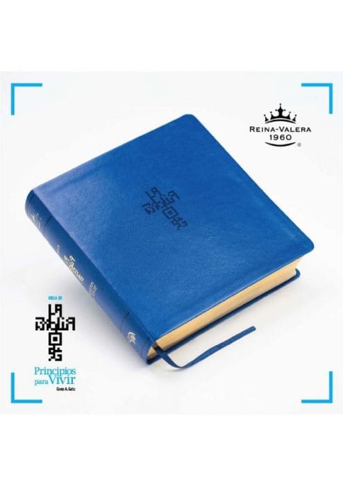RVR 1960 Biblia QR Principios para Vivir - Azul