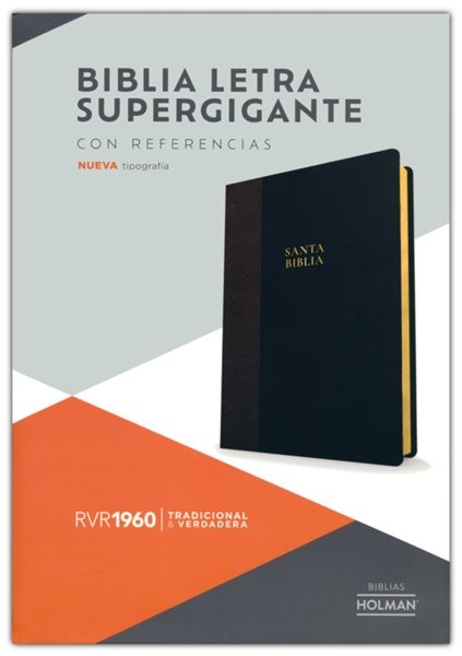 Biblia RVR60 Letra Supergigante Negro - Café Simi Piel