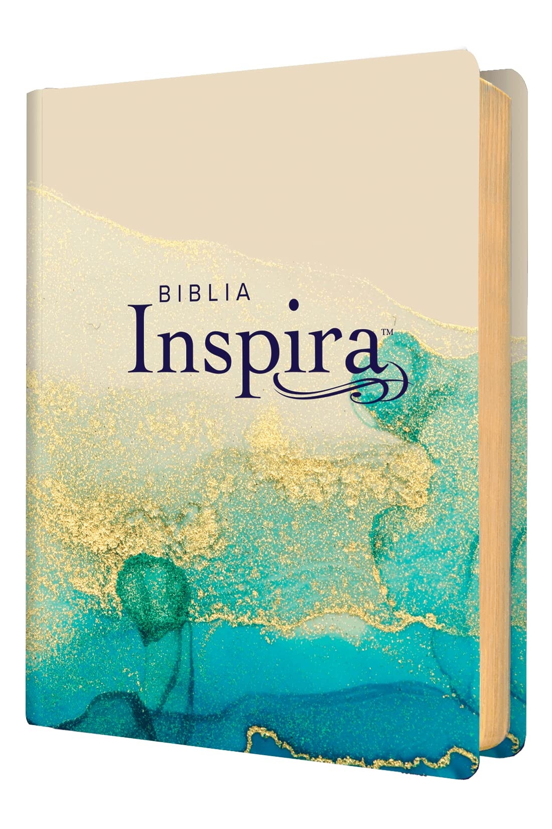Biblia NTV Inspira Azul Oro Con Filament
