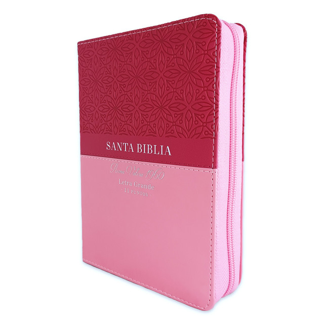 Biblia RVR60 045czti LG PJR Bifloral Rosa
