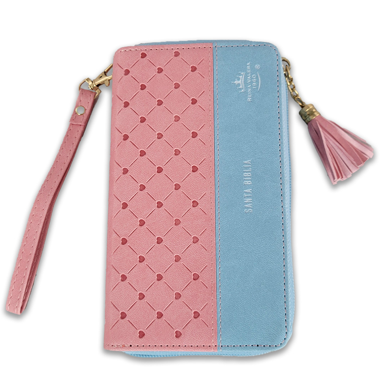Biblia RVR6015CZTI/ Chequera Azul-Rosa/ Cierre