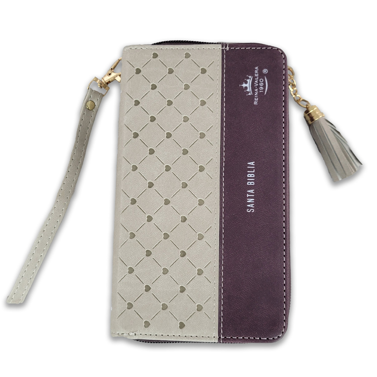 Biblia RVR6015CZTI/ Chequera Beige-Café/ Cierre