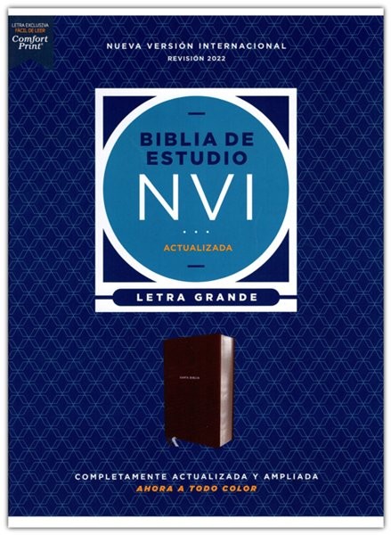 Biblia Estudio NVI Actualizada Letra Grande Leathersoft Café
